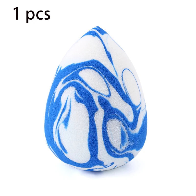 Marbling Water-Drop Makeup Sponge | Foundation Concealer Puff Makeup Sponge Puff QXL 1pcs blue