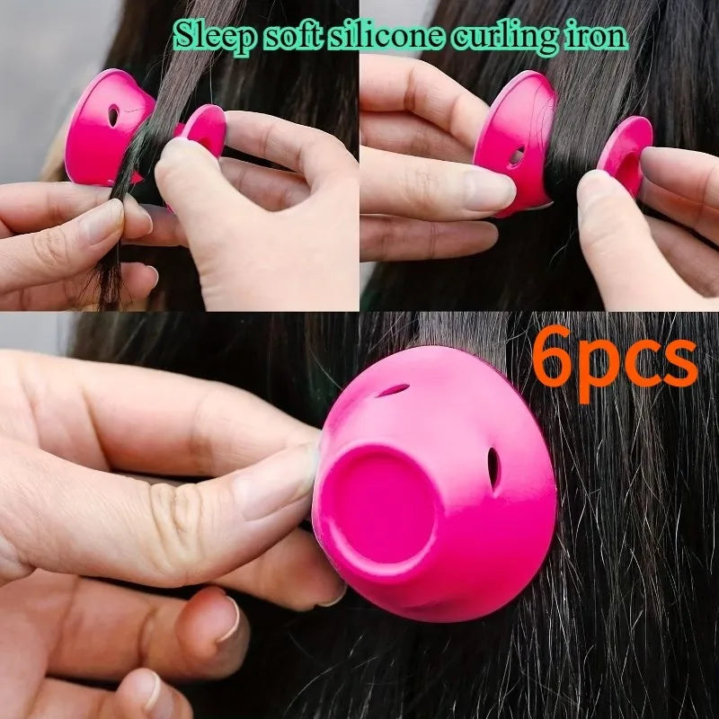 6-Pack No-Heat Sleep-In Hair Curlers | All Hair Types No-Heat Hair Curlers QXL