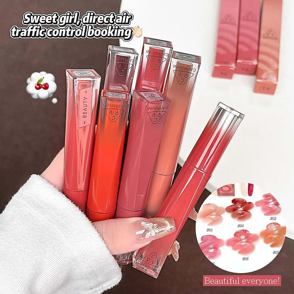 Nude Shimmer Mirror Lip Gloss | Hydrating Jelly Glaze Mirror Lip Gloss QXL