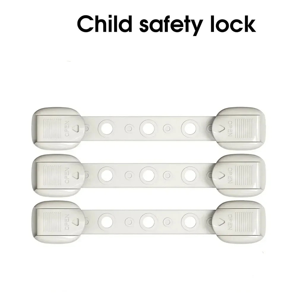 5-Pack Baby Safety Cabinet & Drawer Locks | Adjustable Straps Baby Safety Lock QXL B158 -Gray-3Pcs