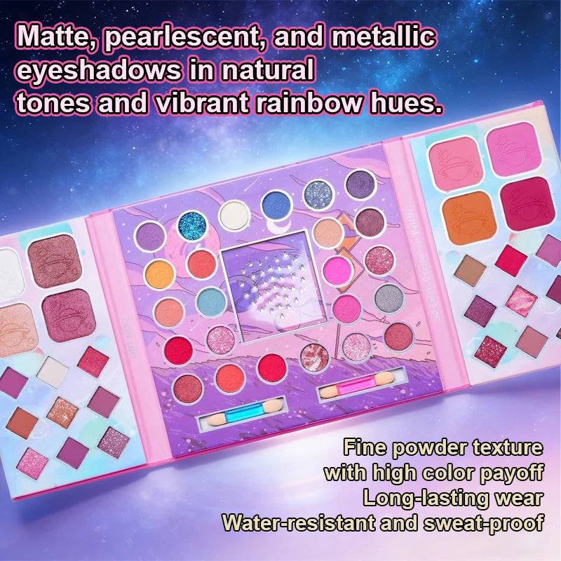 Cartoon Glitter & Matte Eyeshadow Palette | 8+ Shades Diamond Kit Eyeshadow Palette QXL