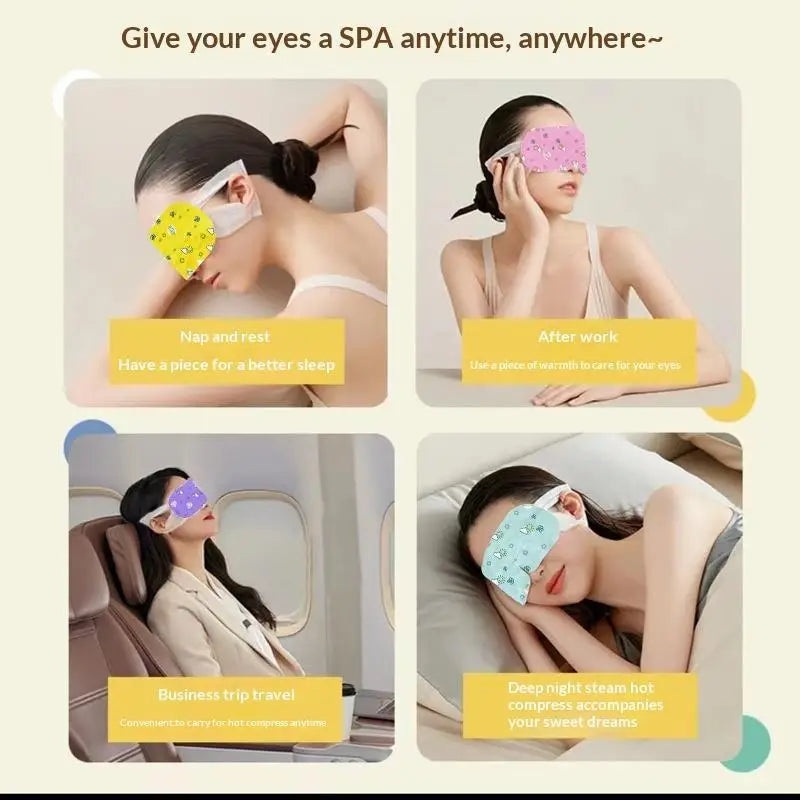 Disposable Steam Eye Masks 10-Pack | Warming Aromatherapy Steam Eye Mask QXL