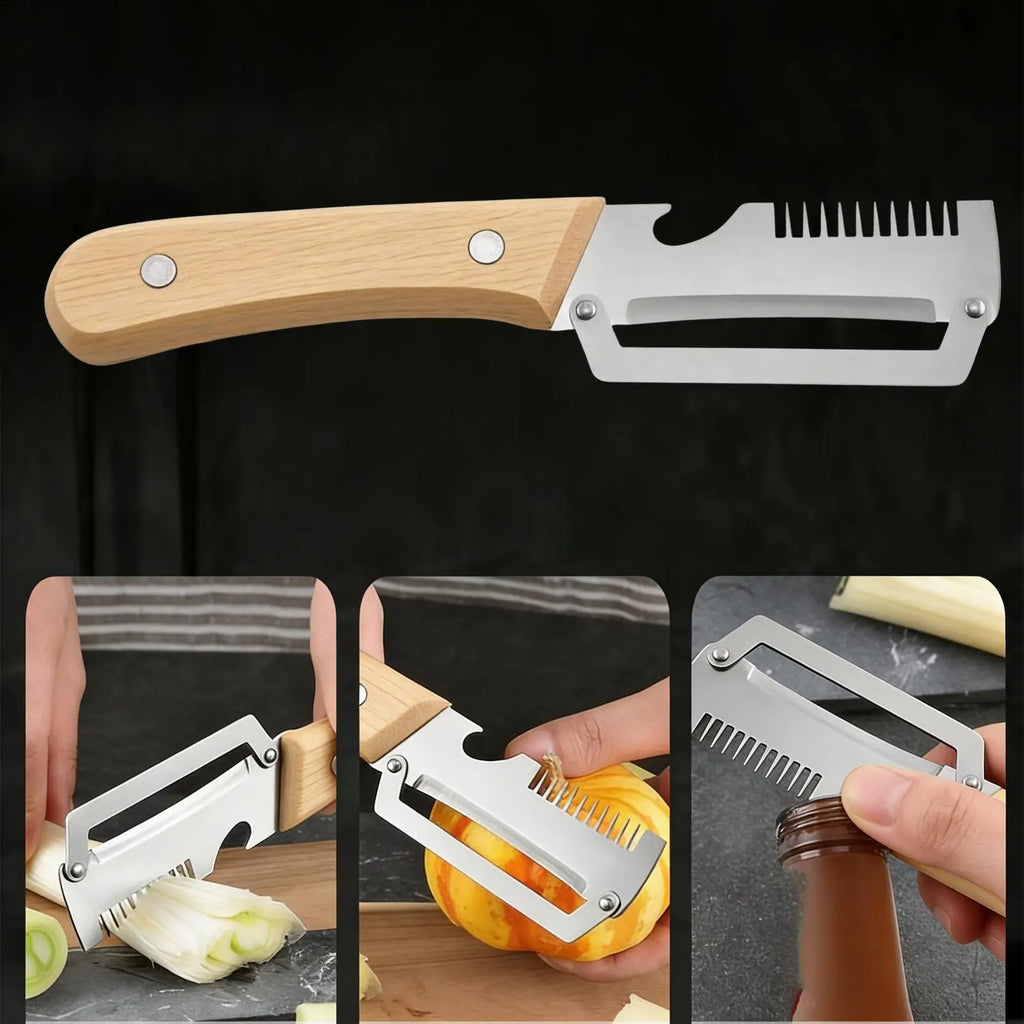Stainless Steel Vegetable Peeler Wooden Handle | 2-Pack Vegetable Peeler Set QXL
