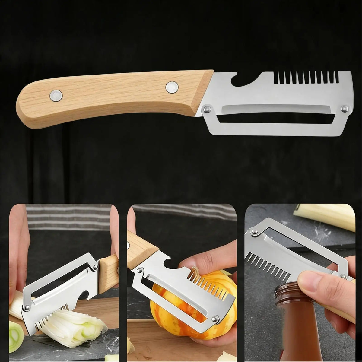 Stainless Steel Vegetable Peeler Wooden Handle | 2-Pack Vegetable Peeler Set QXL