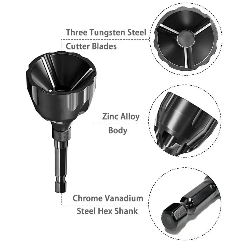 Tungsten Steel Deburring Chamfer Tool | Bolt & Rod Burr Remover Deburring Chamfer Tool QXL