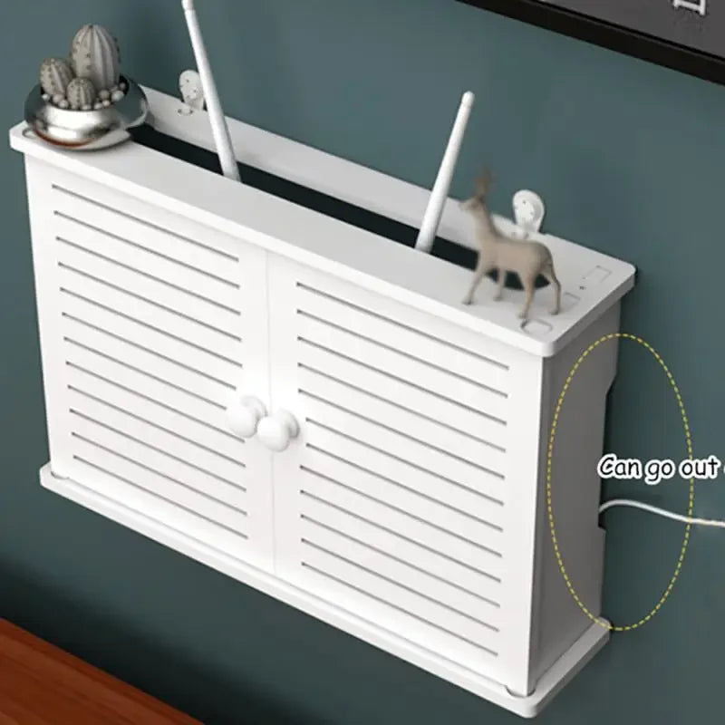 Punch-Free Wall-Mount Router Shelf & Cable Storage Box Wall Storage Shelf QXL