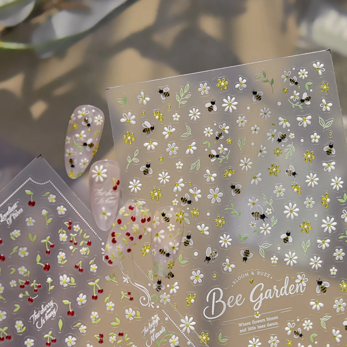 Bee Garden 5D Nail Stickers | Daisy & Floral Nail Decals 5D Nail Stickers QXL