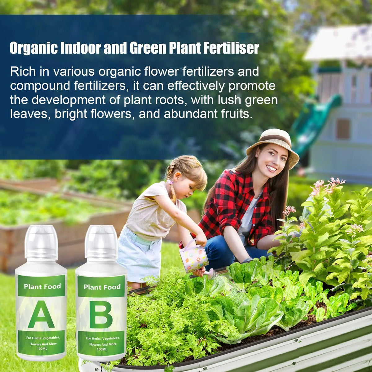 Hydroponic Nutrient Solution A & B | Organic Plant Food Hydroponic Fertilizer QXL set