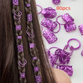 80-Pack Purple Dreadlock Beads | Hair Rings for Braids & Locs Dreadlock Hair Beads QXL 80pcs purple