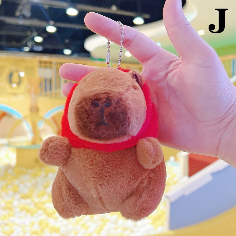 Capybara Plush Keychain | Kawaii Fluffy Animal Bag Charm
