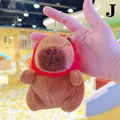Capybara Plush Keychain | Kawaii Fluffy Animal Bag Charm