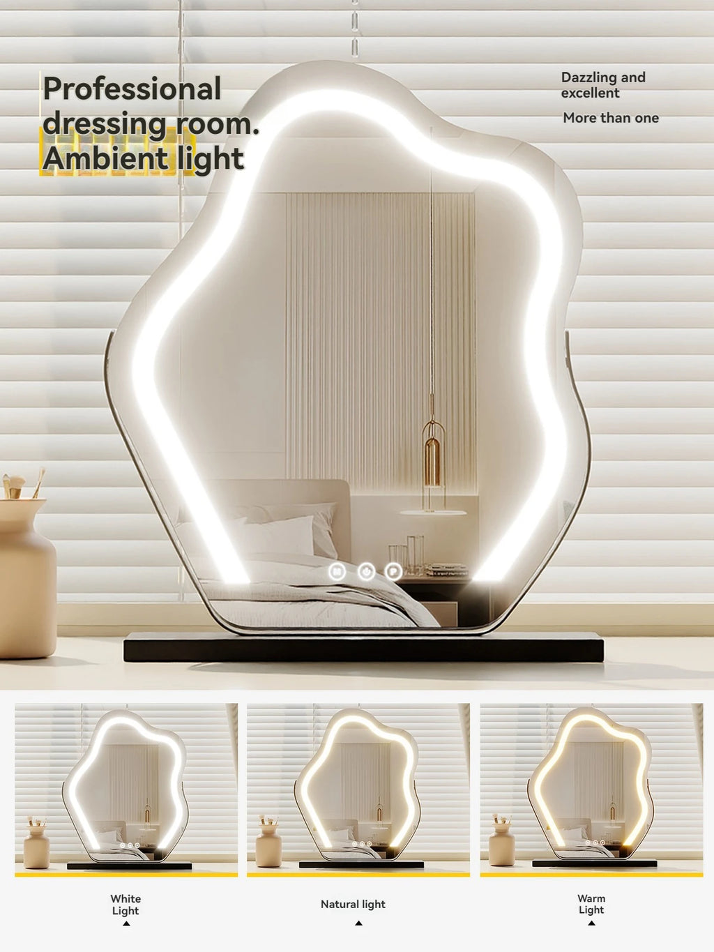 LED Cloud Makeup Mirror | Rotating Dressing Table Light LED Vanity Mirror QXL