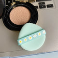Green Ribbon Air Cushion Powder Puff | Non-Latex Makeup Sponge Cosmetic Powder Puff QXL 1Pc