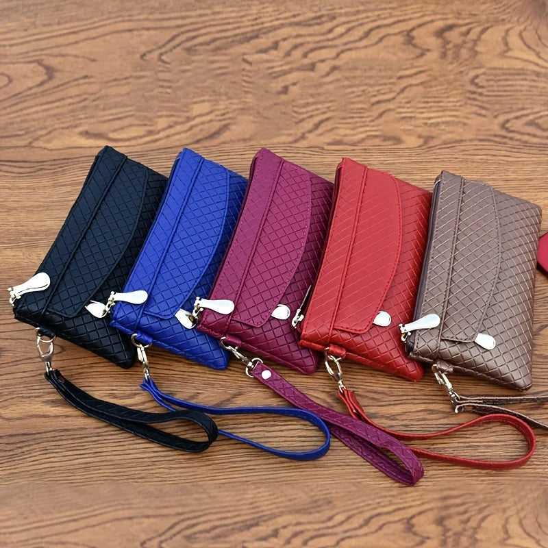 Women's Plaid Clutch Bag | PU Phone Wallet with Card Slots Clutch Bag QXL