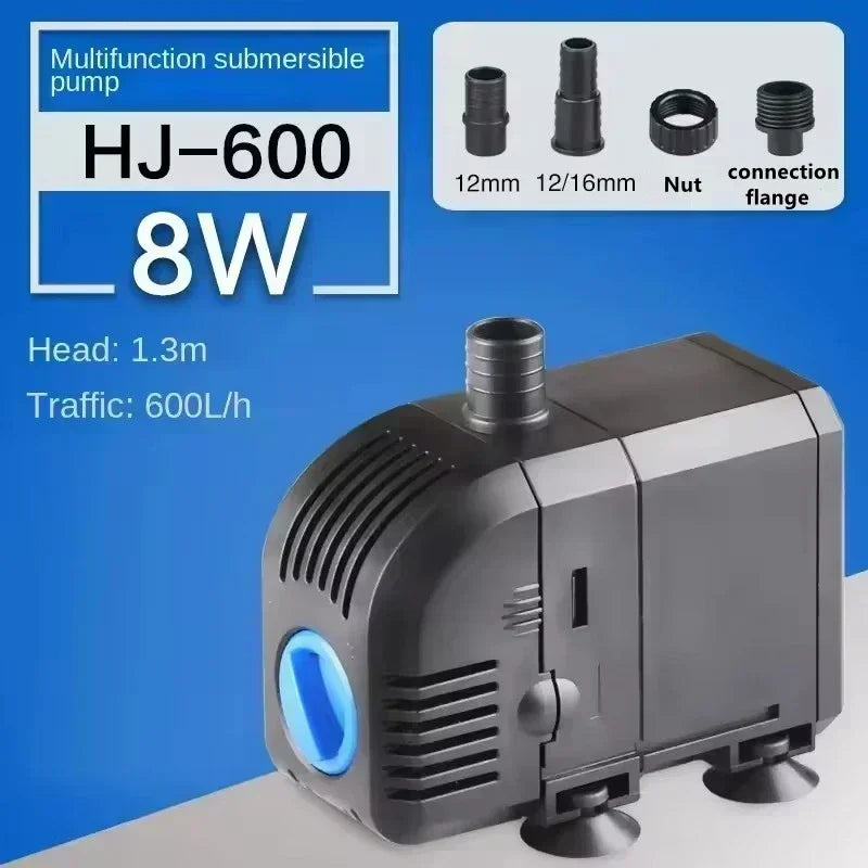 Dreamburgh HJ Submersible Water Pump 500–3000L/H Fish Tank Pond Submersible Water Pump QXL HJ-600 8W 220-240V 50HZ