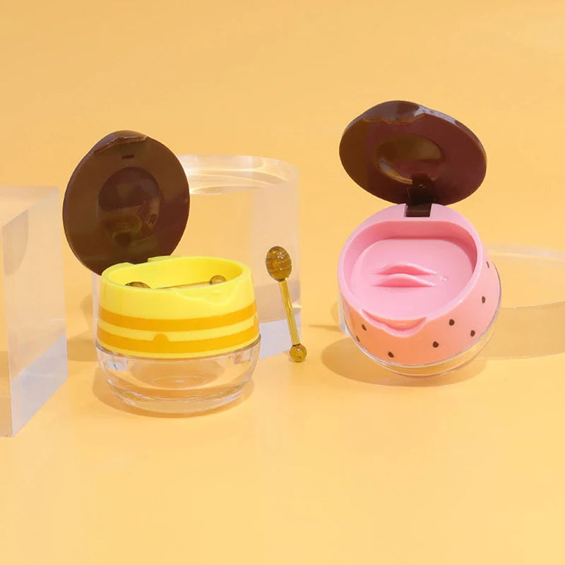 6g Refillable Lip Mask Jar with Brush | Flip-Top Travel Container Lip Mask Jar QXL