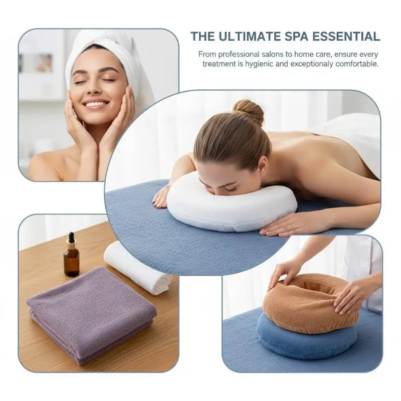 50-Pack U-Shaped Microfiber Face Cradle Covers | Spa & Salon Face Cradle Cover QXL