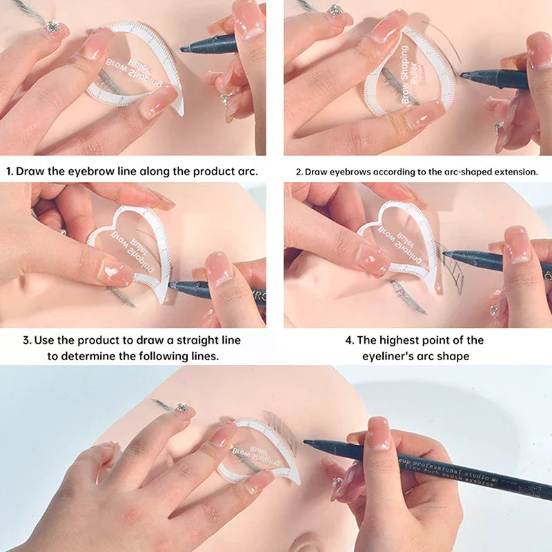 Brow Mapping Ruler | Symmetrical Eyebrow Stencil Tool Eyebrow Mapping Ruler QXL