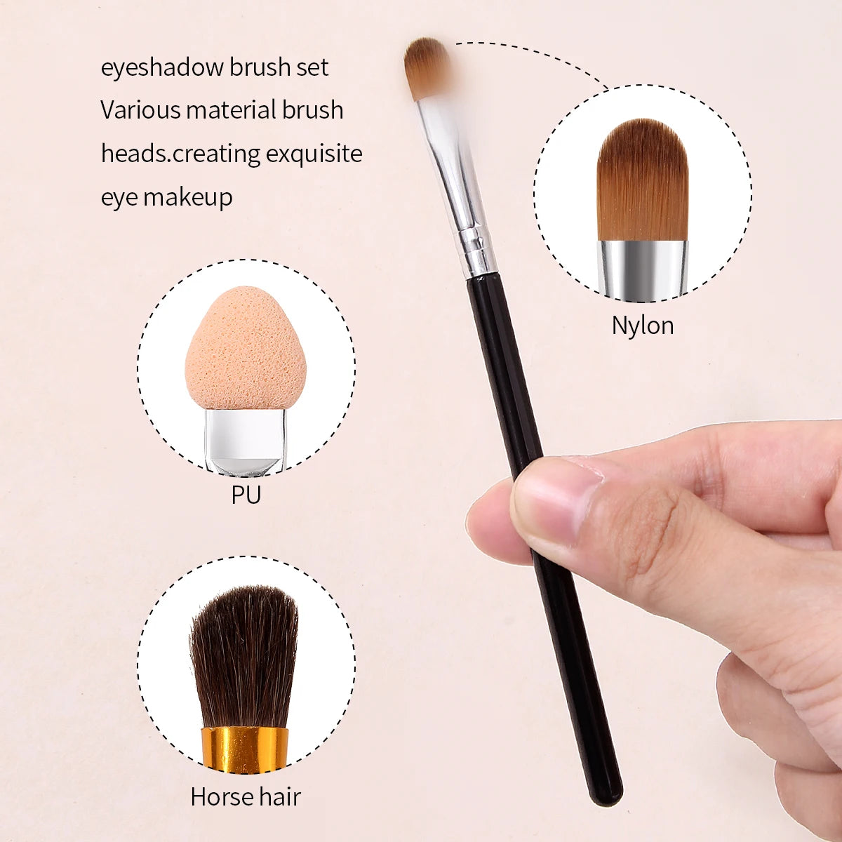 6-Piece Eye Makeup Brush Set | Brow, Liner & Shader Kit Eye Makeup Brush Set QXL