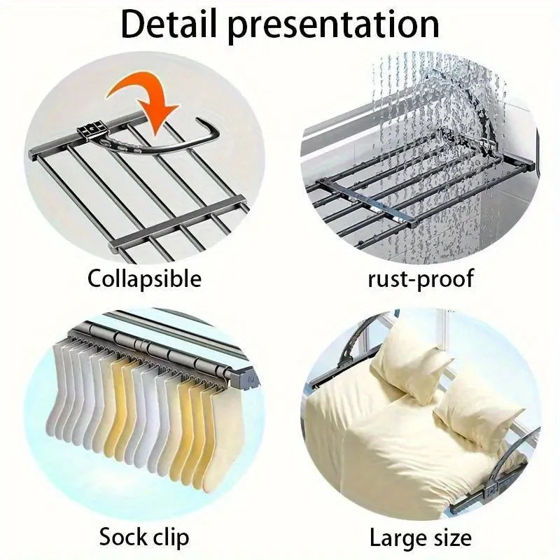 Adjustable Multi-Clip Indoor Drying Rack | Balcony & Window Drying Rack QXL