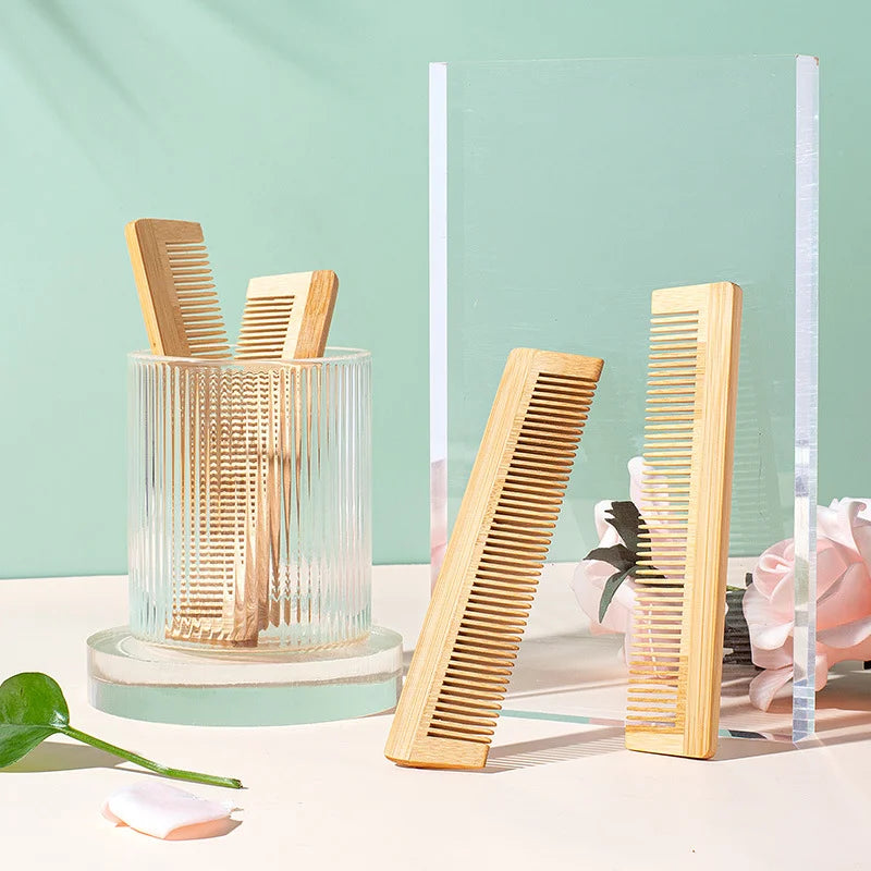 Bamboo Wooden Massage Hair Comb Set | 5 or 10 Piece Natural Wooden Hair Comb QXL