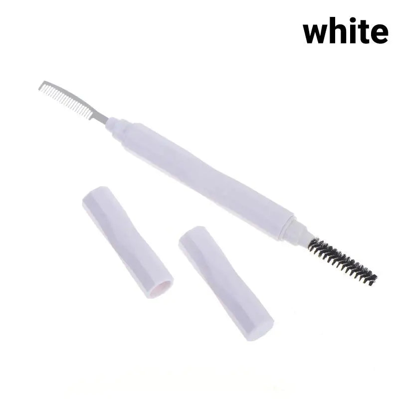 Dual-Ended Eyebrow Brush & Spoolie Comb | Brow Tool Eyebrow Grooming Tool QXL White