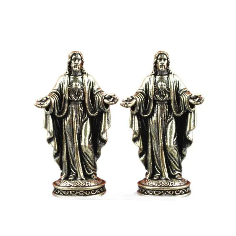 Handmade Brass Deity Figurine | Vintage Tibetan Desktop Statue Brass Deity Figurine QXL