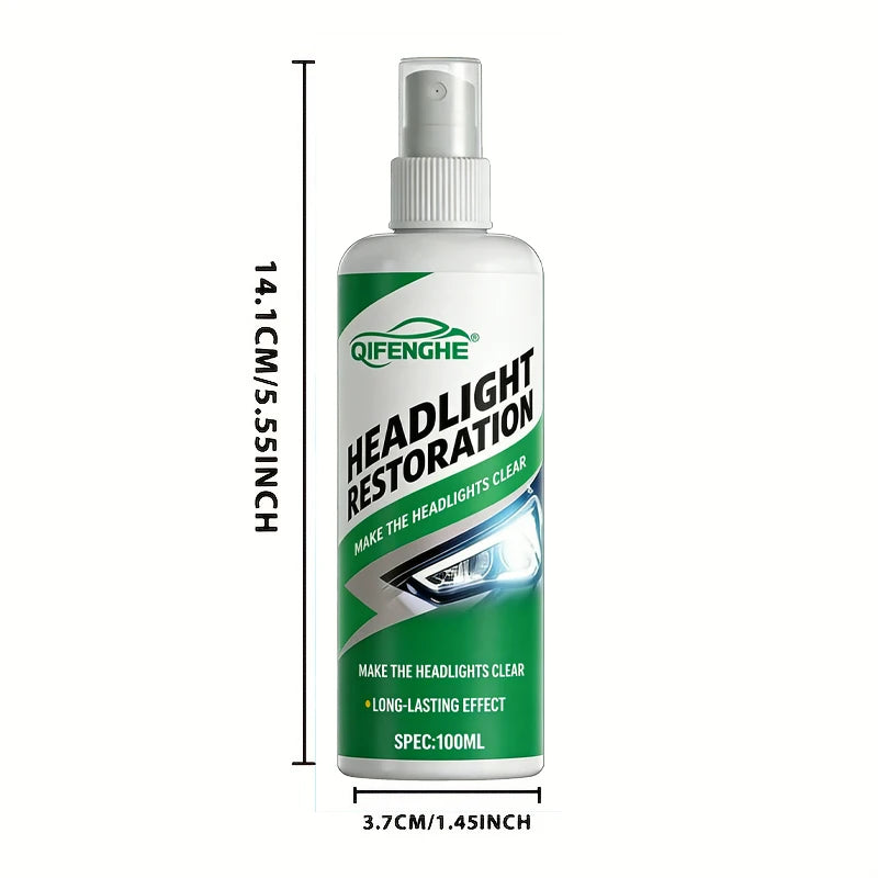 Auto Headlight Restoration Spray 100ml | Clear Coat Restorer Headlight Restoration Spray QXL