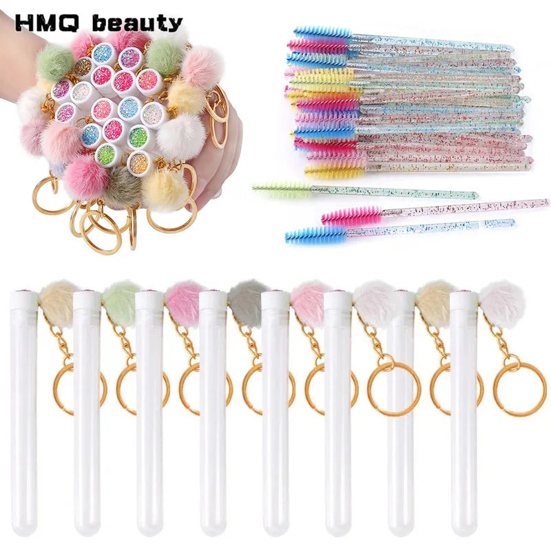Gold Tube Mascara Wands & Spoolie Eyebrow Brushes Set Spoolie Mascara Wands QXL