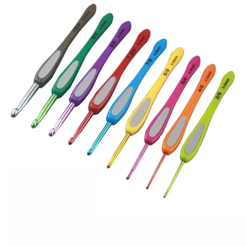 9-Piece Soft-Handle Crochet Hook Set | Knitting Needle Kit Crochet Hook Set QXL