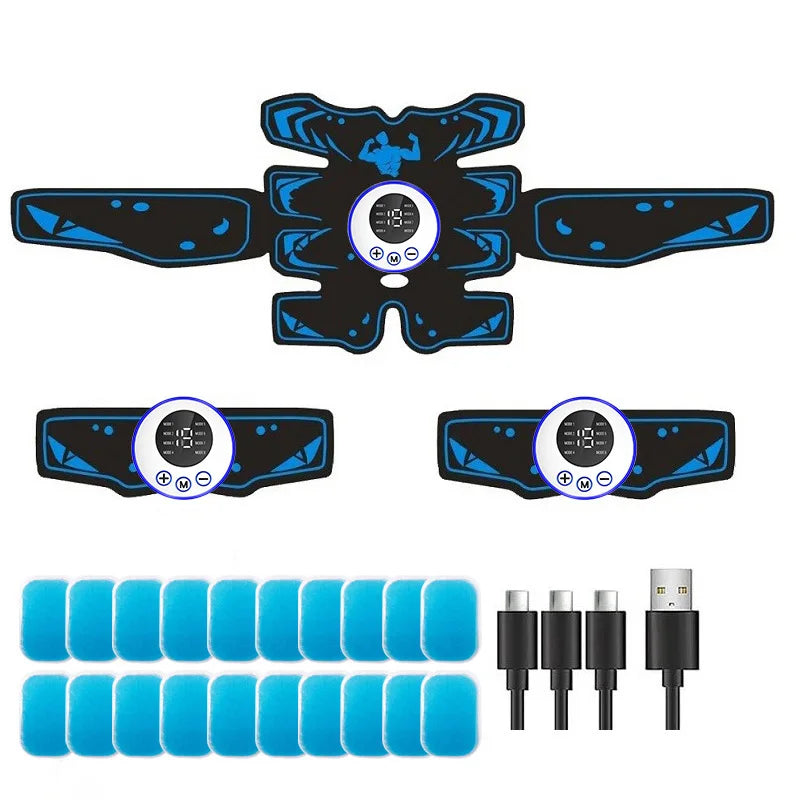 EMS Abdominal Stimulator Belt | 8 Modes 19 Levels Muscle Toner EMS Muscle Toner Belt QXL A1-With 20 pcs gel