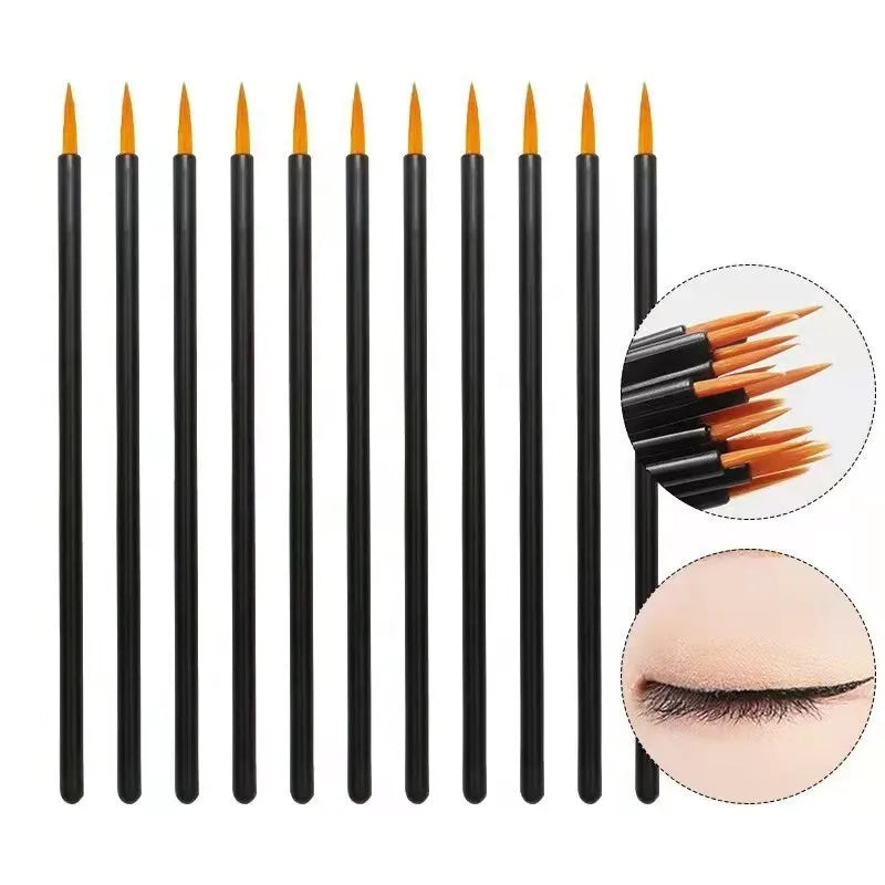 50-Pack Disposable Eyeliner Brushes | Fine Fiber Applicator Wands Disposable Eyeliner Brush QXL