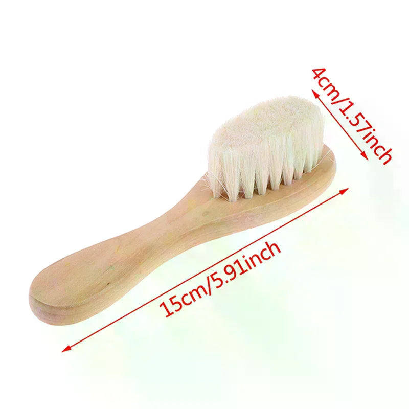 Natural Goat Bristle Baby Hairbrush & Beechwood Comb Baby Hair Brush QXL