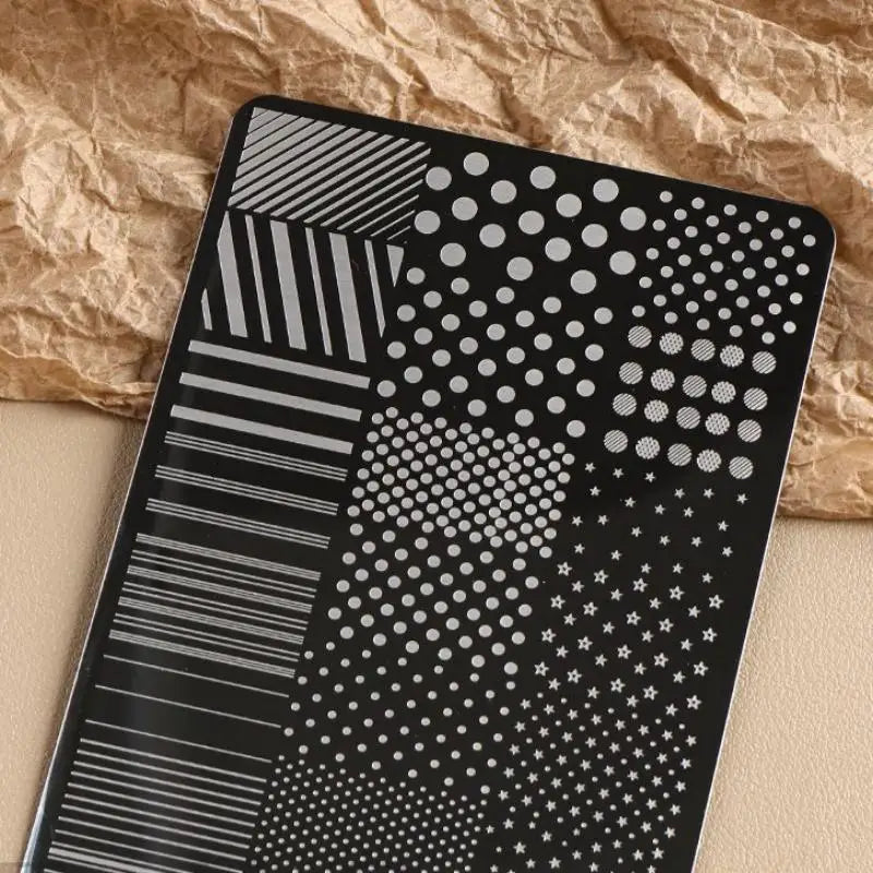 Stainless Steel Nail Art Stamping Plate – Dots & Lines Nail Stamping Plate QXL