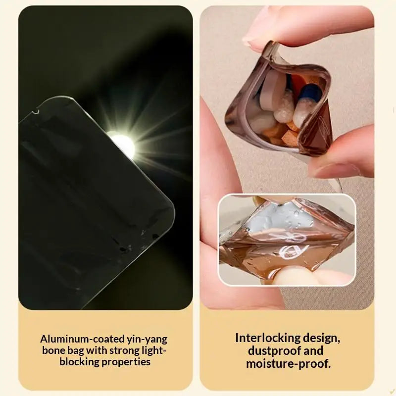 Light-Proof Self-Sealing Pill Pouches 30/60-Pack | Travel Storage Pill Storage Pouches QXL