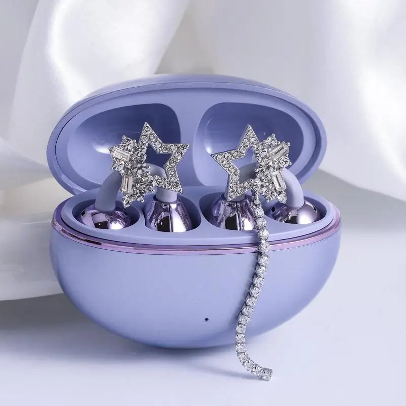 Rhinestone Earphone Ear Clips | 1 Pair Zinc Alloy Buckle Earphone Accessory Clip QXL