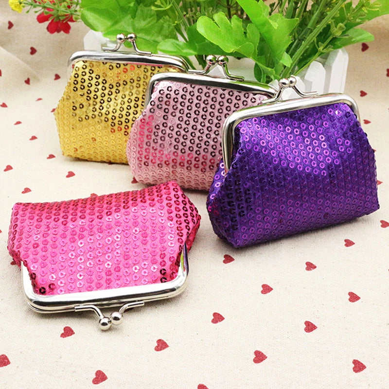 Sequin Kiss Lock Coin Purse | Festival & Party Glitter Bag Sequin Coin Purse QXL