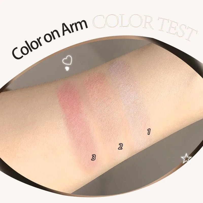 3-Color Contour & Blush Powder Palette | Long-Lasting Face Shading Contour Powder Palette QXL