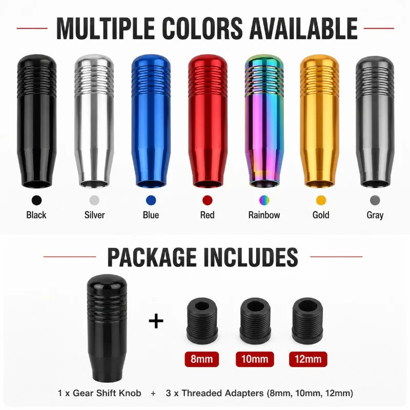 Universal Aluminum Gear Shift Knob | 8.5cm Manual Shifter Gear Shift Knob QXL