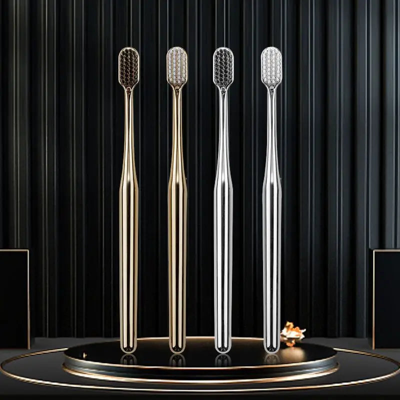 Luxury Gold-Plated Soft Toothbrush | Ultra-Fine PBT Bristles Luxury Toothbrush QXL