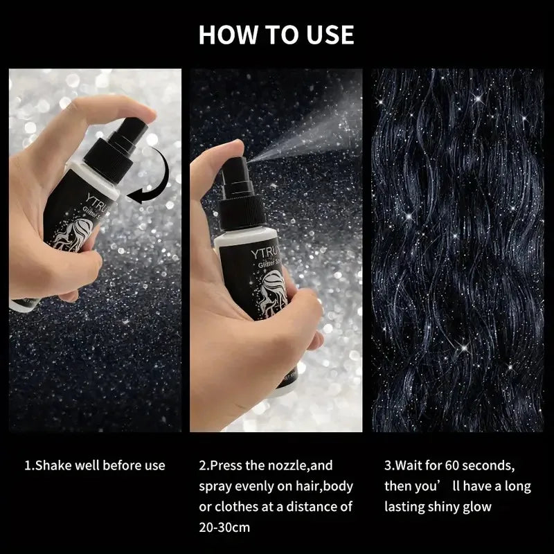 Quick-Dry Glitter Spray | Hair & Body Highlighter 100ml Body Glitter Spray QXL