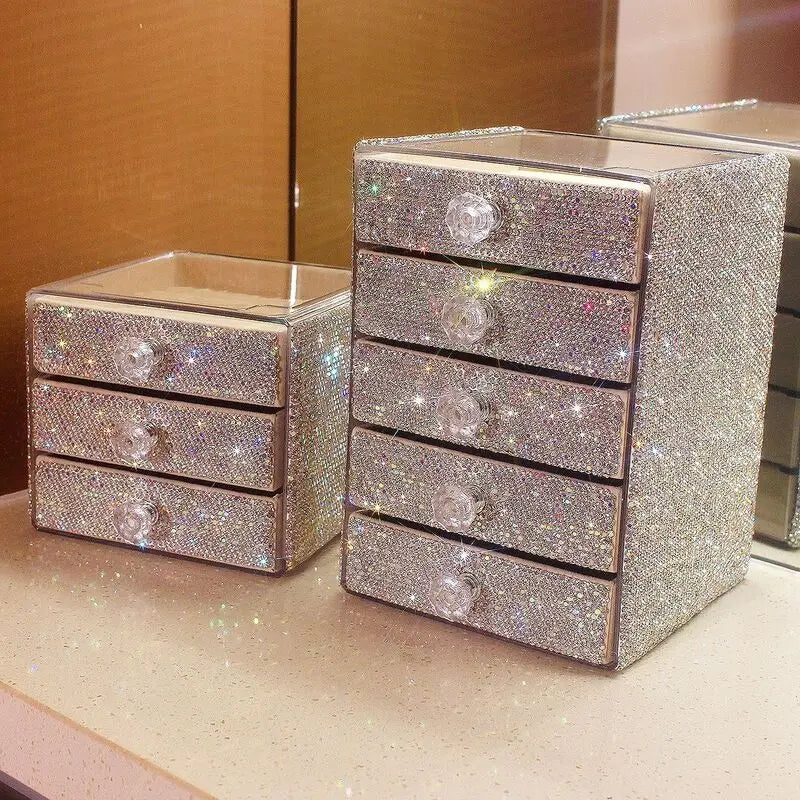 Acrylic Dustproof Makeup & Jewelry Organizer with Drawers Makeup Jewelry Organizer QXL
