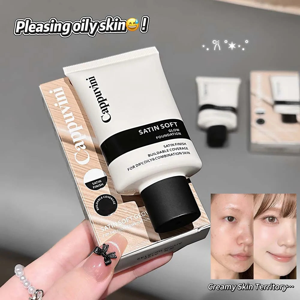 Cappuvini Stain Glow Liquid Foundation – Hydrating Oil Control Liquid Foundation QXL