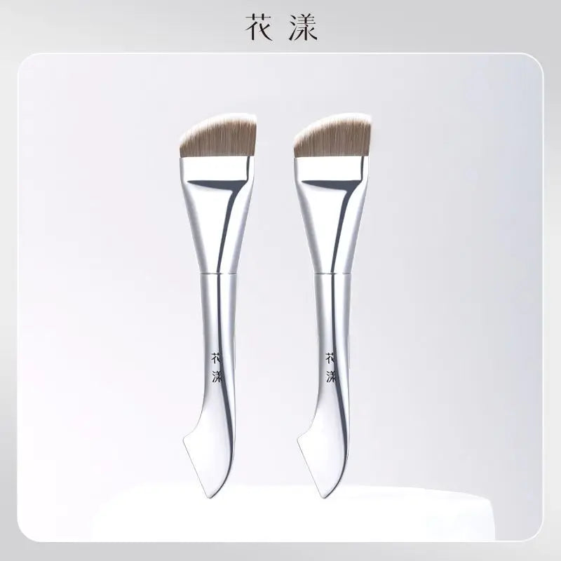 Double-Head Foundation Brush | Ultra-Thin Arc Fishtail Flat Head Foundation Brush QXL