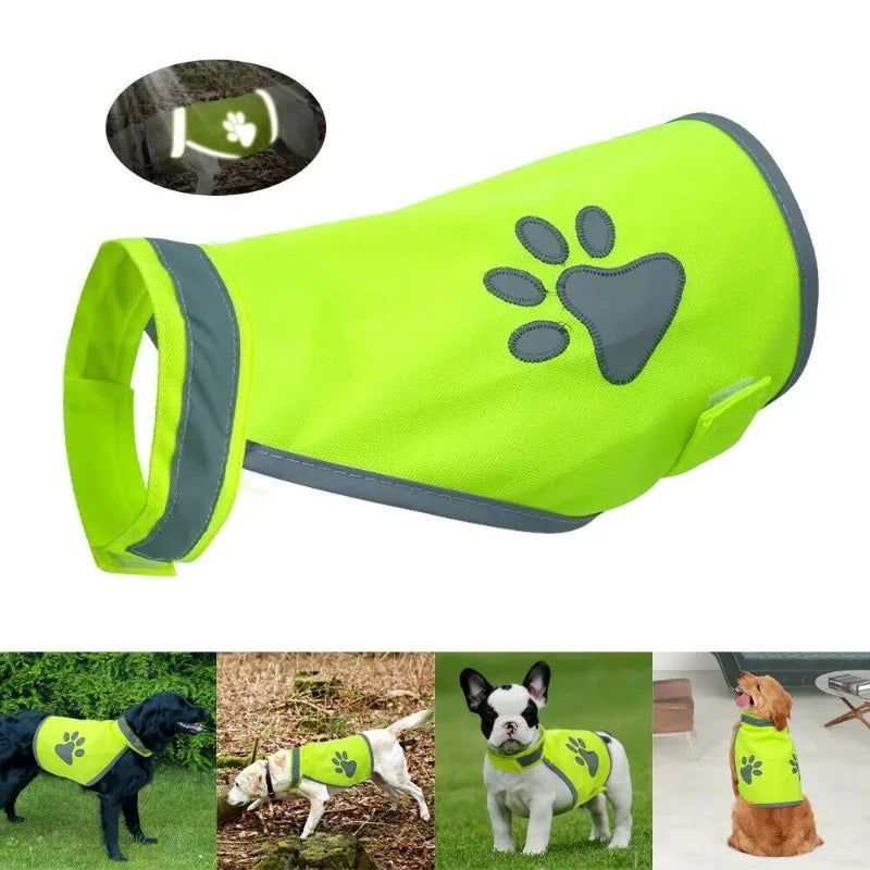 Dog Reflective Safety Vest | High Visibility Fluorescent S–2XL Dog Safety Vest QXL