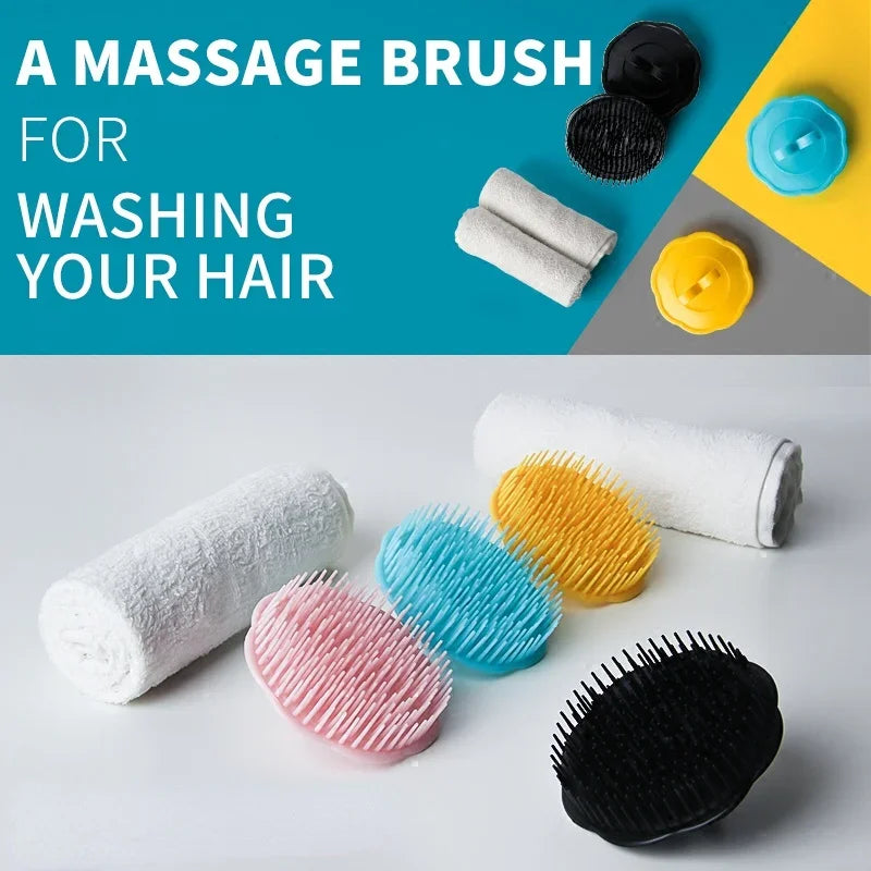 Silicone Scalp Massage Shampoo Brush | Soft Bristle Hair Scrubber Scalp Massage Brush QXL