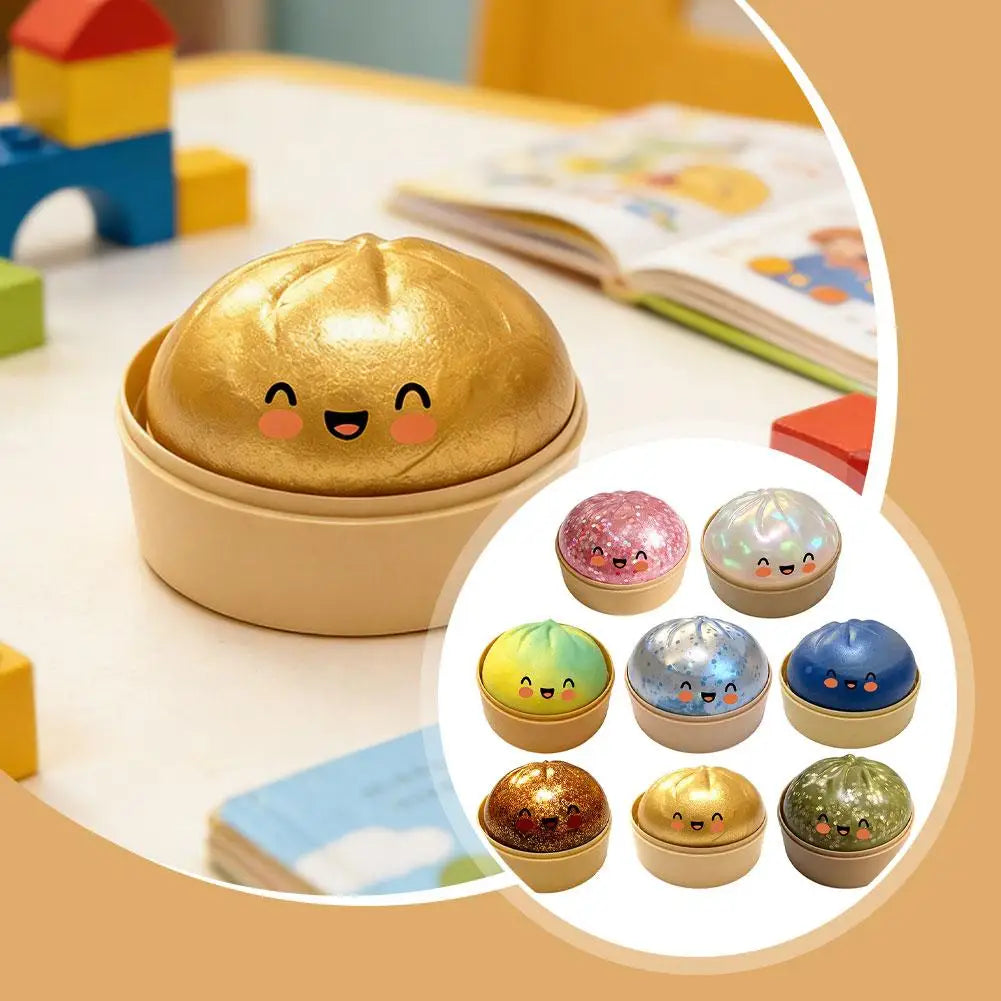 Glitter Dumpling Squishy Toy | Soft TPR Sensory Squeeze Toy Squishy Sensory Toy QXL