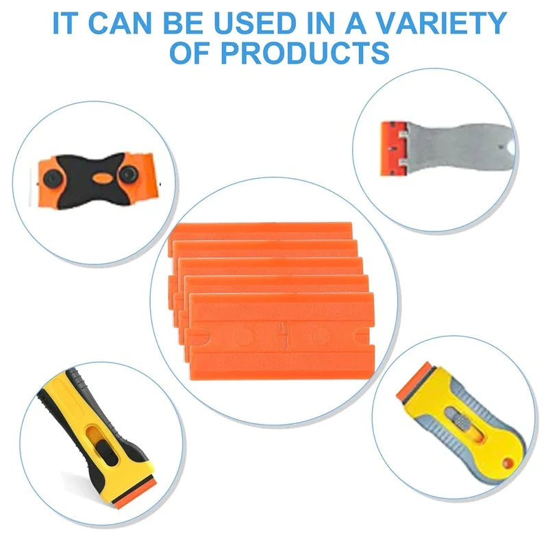 20-Pack Plastic Razor Scraper Blades | Car Sticker & Glue Remover Scraper Replacement Blades QXL