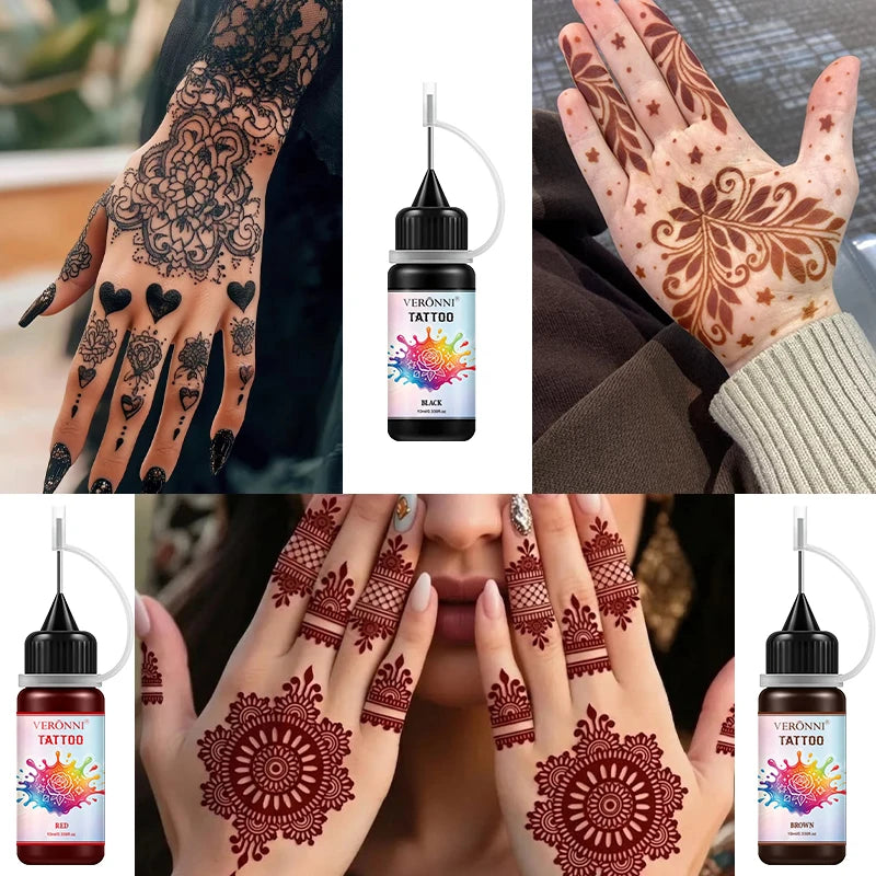 Temporary Tattoo Ink Kit with 120 Stencils | DIY Body Art Temporary Tattoo Kit QXL