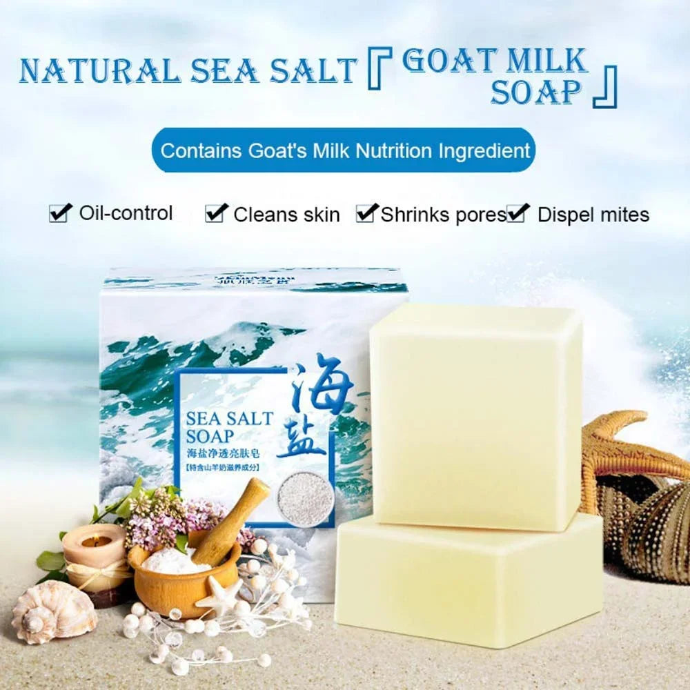 Handmade Sea Salt & Goat Milk Soap Bar 100g | Soft Foam Handmade Soap Bar QXL